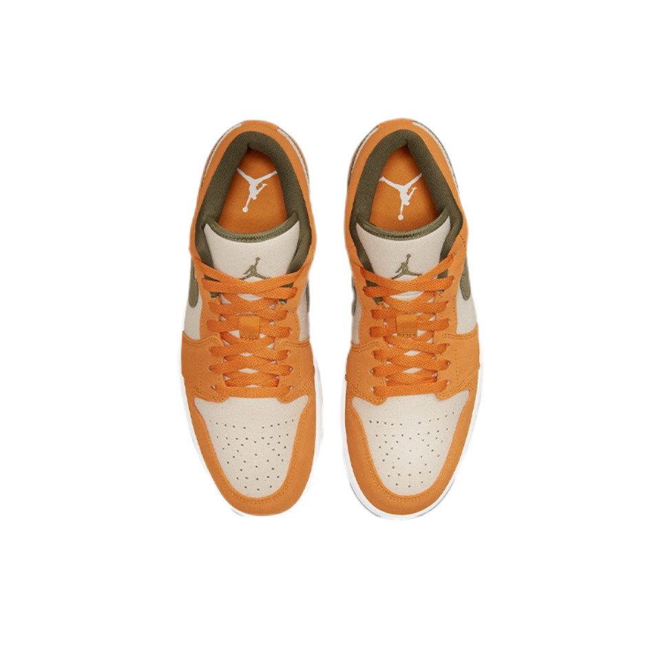 ♞,♘Nike Air Jordan 1 Low SE "Ceramic" Low Top Retro Orange Yellow รองเท้าผ้าใบ แท้