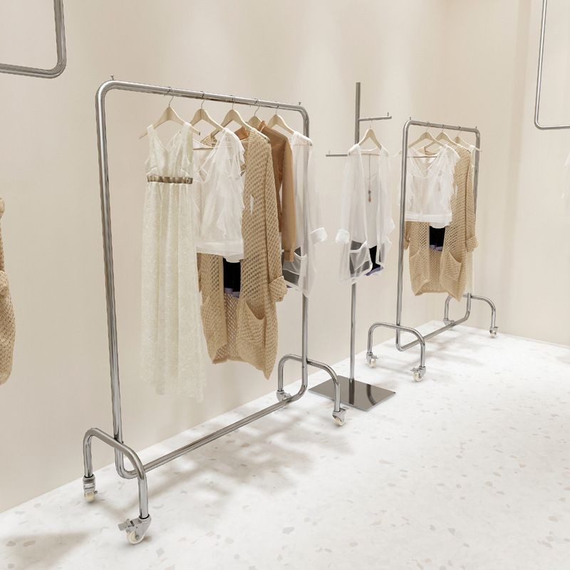 many🔥การประกันคุณภาพ🔥 Stainless Steel Clothing Display Rack, Coat Rack, Women's Clothing Store Sh