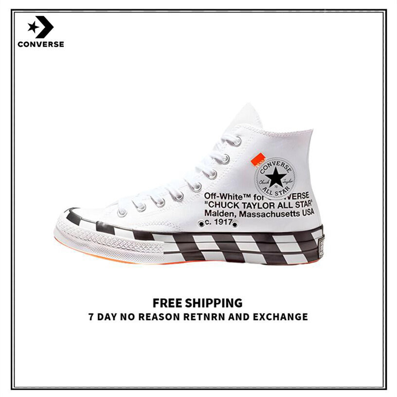 (ของแท้อย่างเป็นทางการ) รองเท้าผ้าใบผู้ชาย off-white X Converse 1970s Chuck Taylor ow 2.0 สีขาว 163