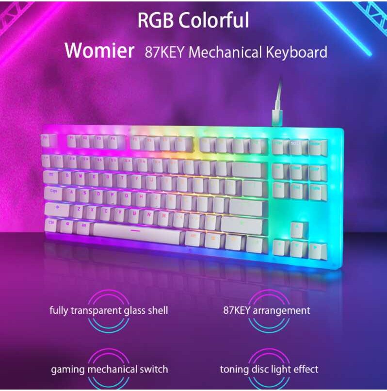 GAMAKAY K87แป้นพิมพ์แบบมีสาย87 Keys Hot Swappable Type-C USB 3.1 NKRO ฐานแก้