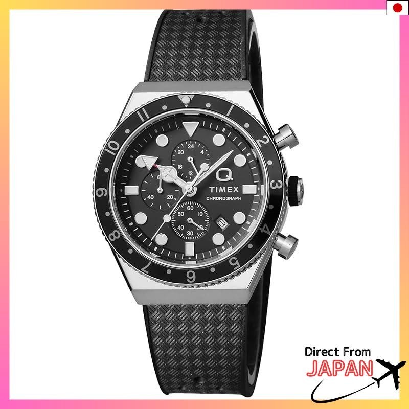 Timex Q GMT Chronograph Black Dial Stainless Steel Quartz 40MM Watch TW2V70000 Men's Parallel Impor