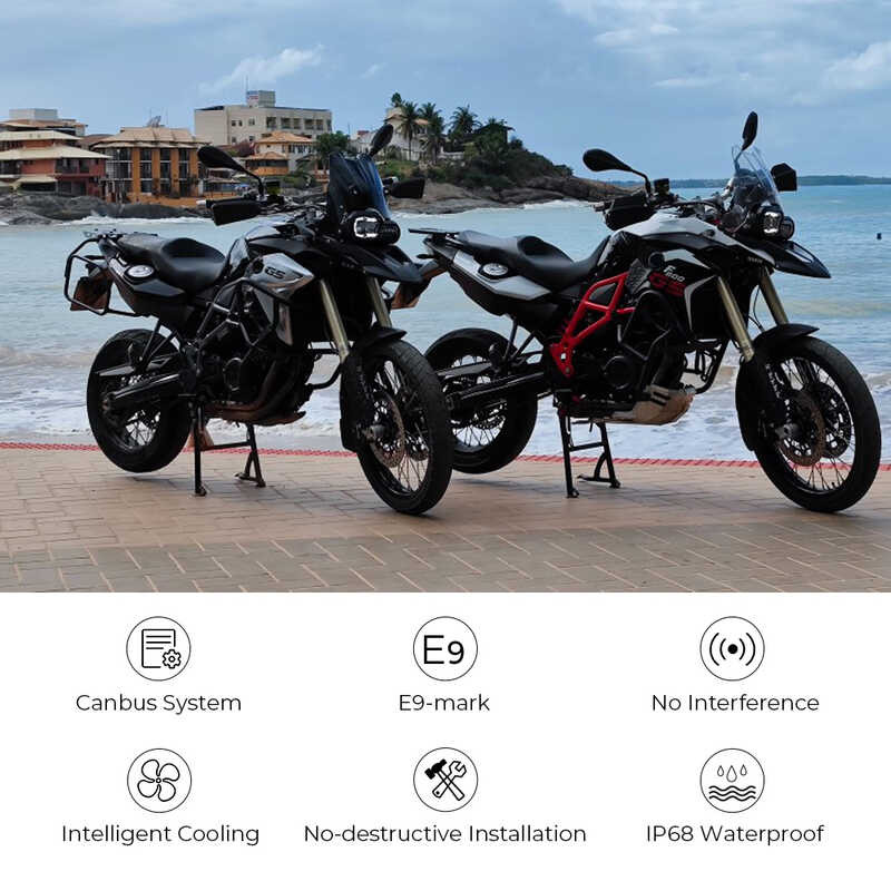 ภาพใหญ่: 03B E9 รถจักรยานยนต์ ไฟหน้าสำหรับ F650gs F700gs F800g