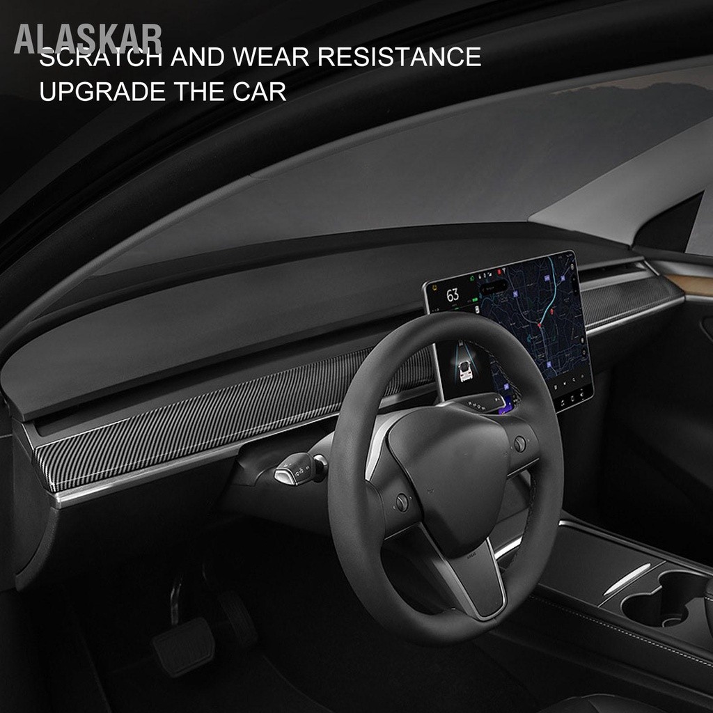 ALASKAR Dashboard Cover Wrap อุปกรณ์เสริมแดชบอร์ดทดแทนสำหรับ Tesla Model 3 Y 2020-2023