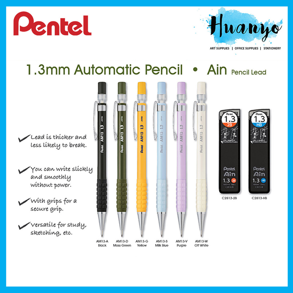 [HUANYO] Pentel AM13 1.3MM ดินสอกดอัตโนมัติ