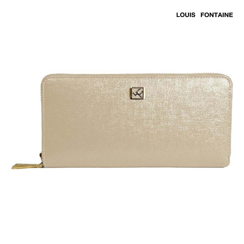 Louis Fontaine กระเป๋าสตางค์แบบยาวซิปรอบ รุ่น Lucky - สีครีม