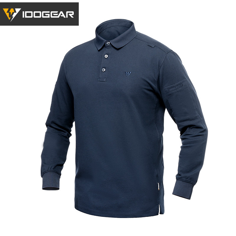 IDOGEAR ไอโดเกียร์ ยุทธวิธีเสื้อโปโลแขนยาวปกเสื้อ โซโรน่า วัสดุระบายอากาศเดินป่ากีฬาด้านบน 3117