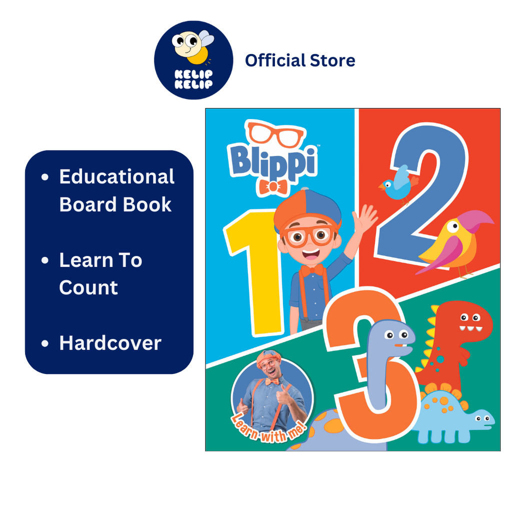 หนังสือกระดาน Blippi 123 สําหรับเด็กเรียนรู้ทั้งหมดเกี่ยวกับตัวเลข