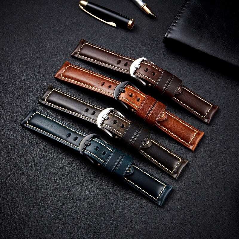 Strap Watch Bracelet Watch Accessories 20Mm 22Mm Vintage Cow Leather Strap For Galaxy Watch 6 Class