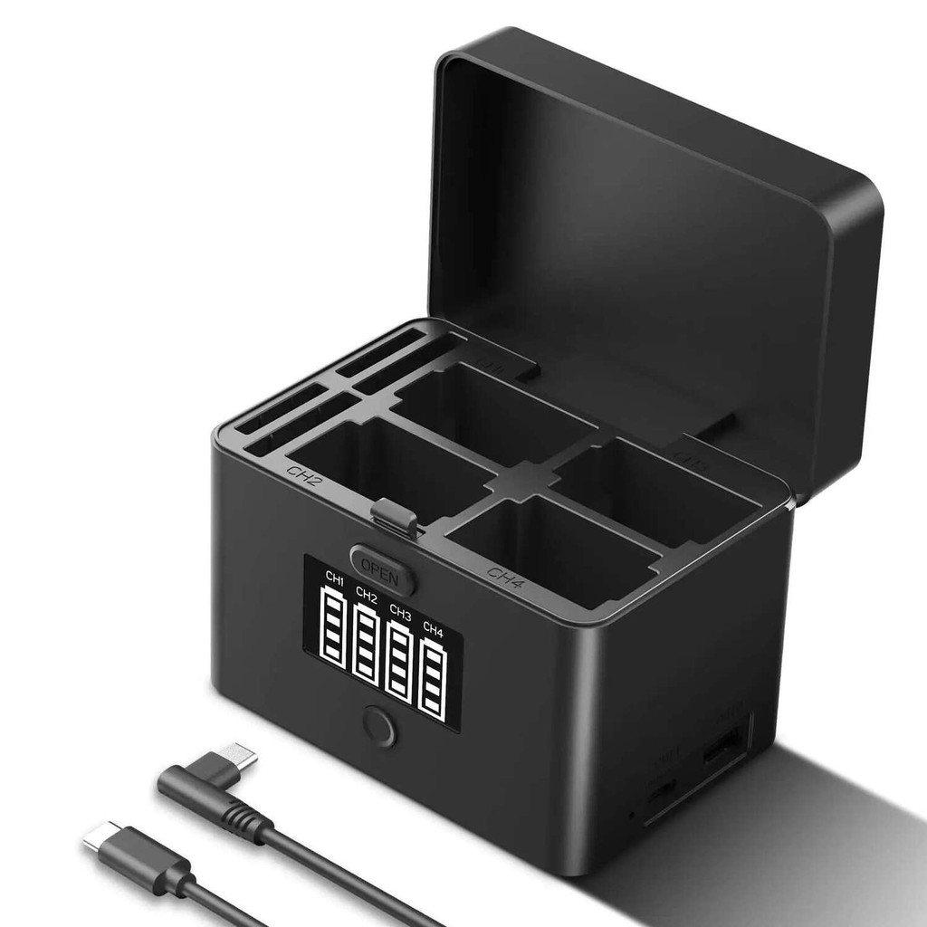 NEEWER 2 in 1 Four Channel USB Battery Charger สําหรับ NP-FZ100 & LP-E6 Sony A6700 A7III FX3 FX30 A7