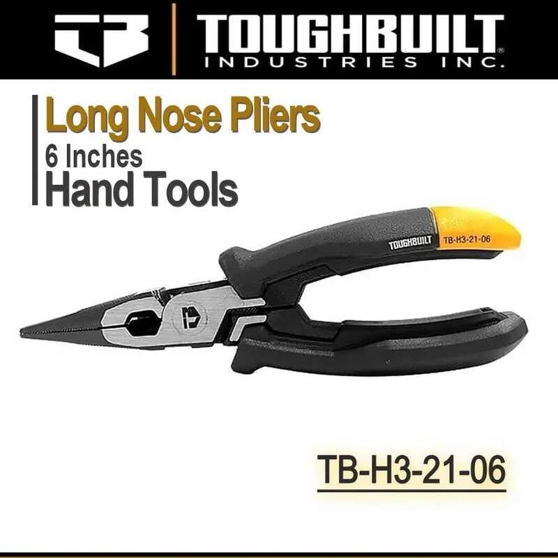 6 คีมปากแหลมยาว นิ้ว TOUGHBUILT สำหรับใช้ในบ้าน ตกปลา เครื่องประดับ งานฝีมือ คีมอเนกประสงค์ TB-H3-21