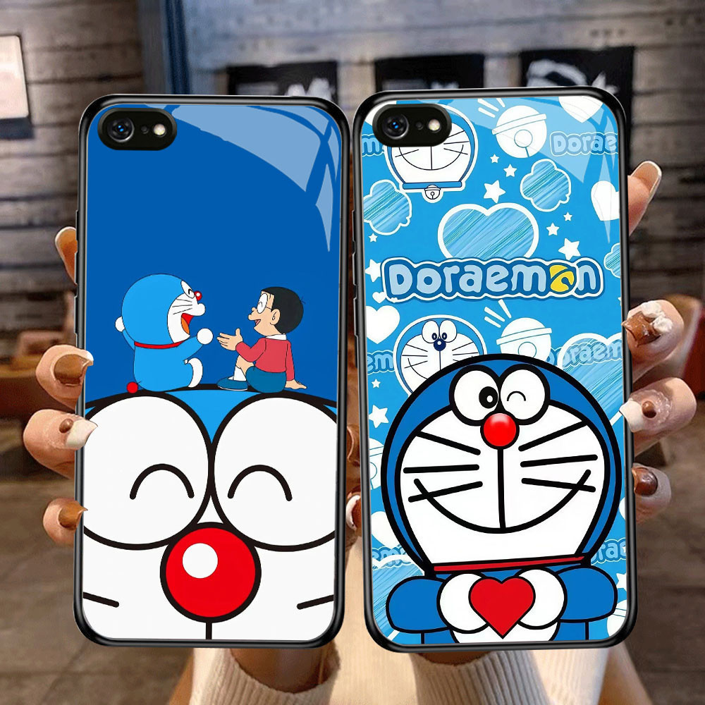 DF-29 Doraemon TPU HD Glass Casing สําหรับ iPhone 6 6S 7 8 Plus SE X XS XR Max