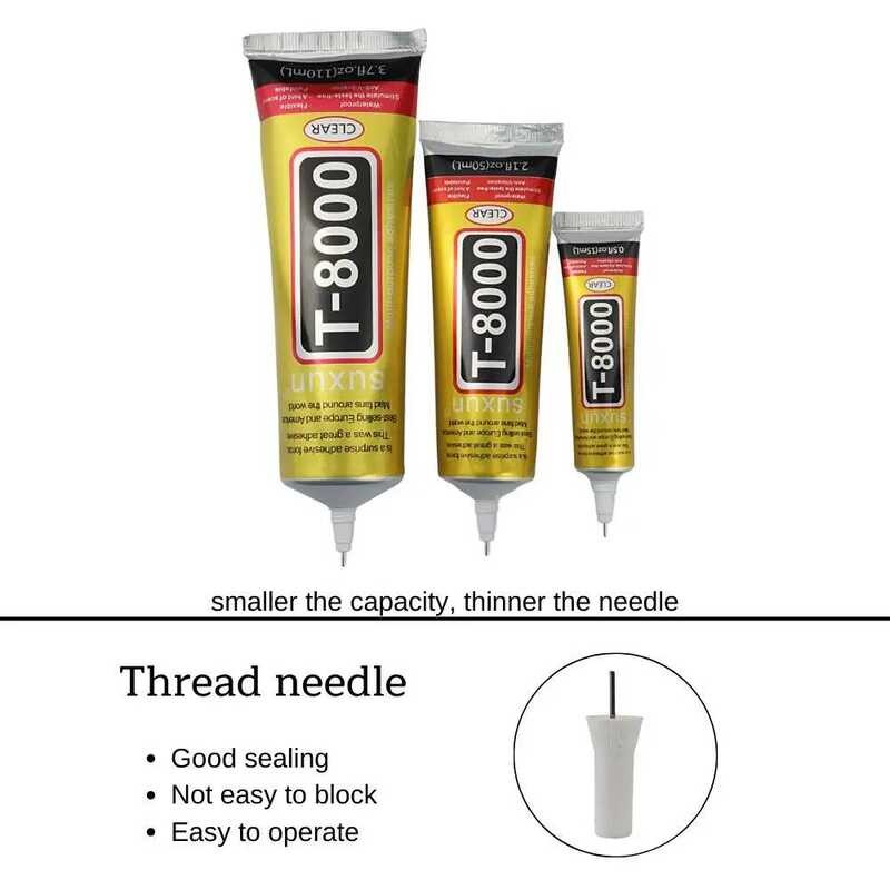 15/50/110ML 1 ชิ้น T-8000 กาว DIY สากล SUXUN T8000 กาวใสซ่อมโทรศัพท์ กระจก พลาสติก