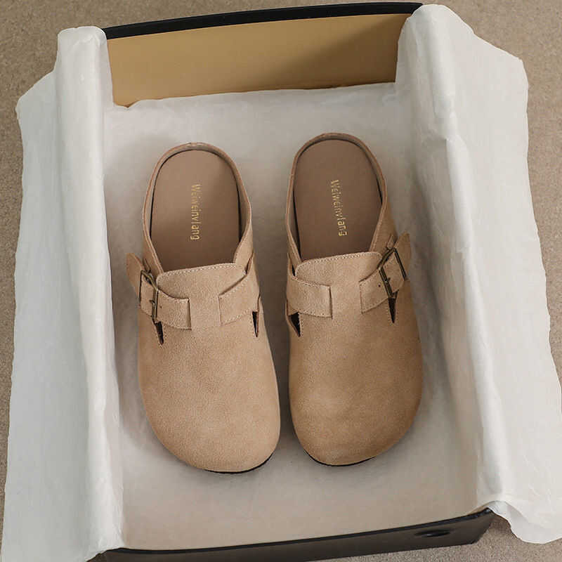 Birkenstocks รองเท้าแตะครึ่งนิ้วปิดด้านล่างแบบนุ่มสำหรั
