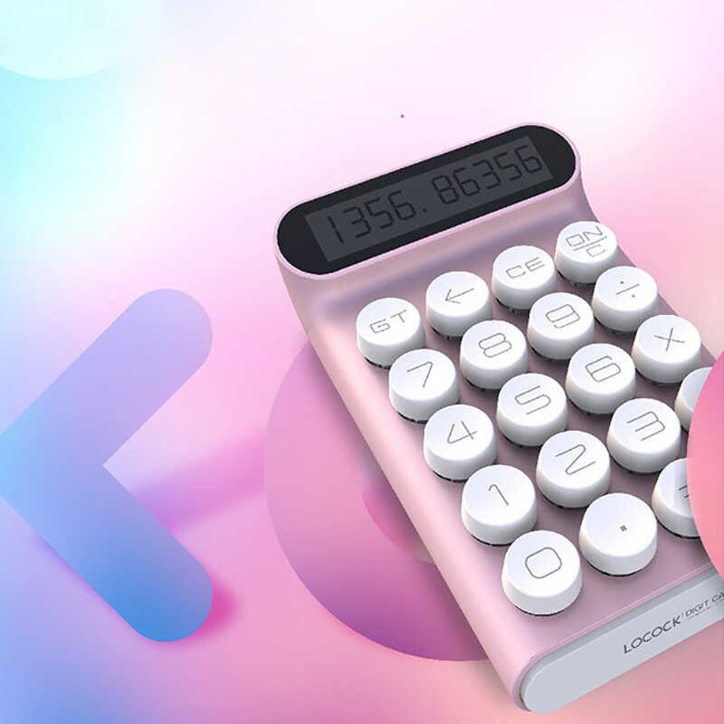 Lo Portable 20 Keys Multifunctional 10 Digital LCD Calculator For Student Office Mechanical Buttons