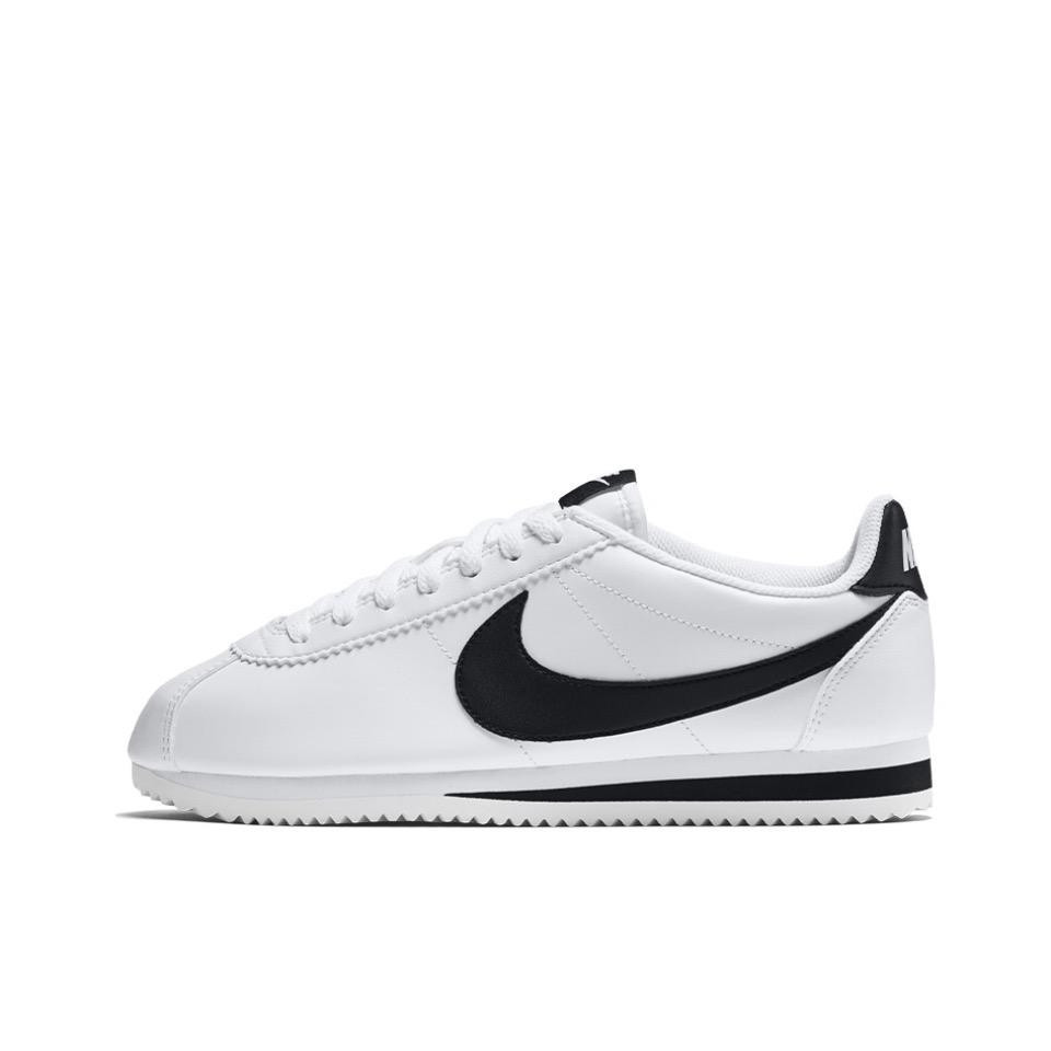 aeo ♞,♘Nike Cortez Forrest Gump รองเท้าผ้าใบสีดำและสีขาวสวมกันลื่นกันลื่นของแท้ 100%