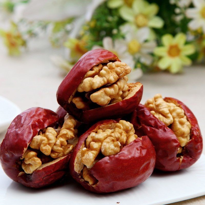 hot🔥การประกันคุณภาพ🔥 Xinjiang Hotan Red Dates With Walnuts 1000g/500g/250g Sanded Dates Xinjiang