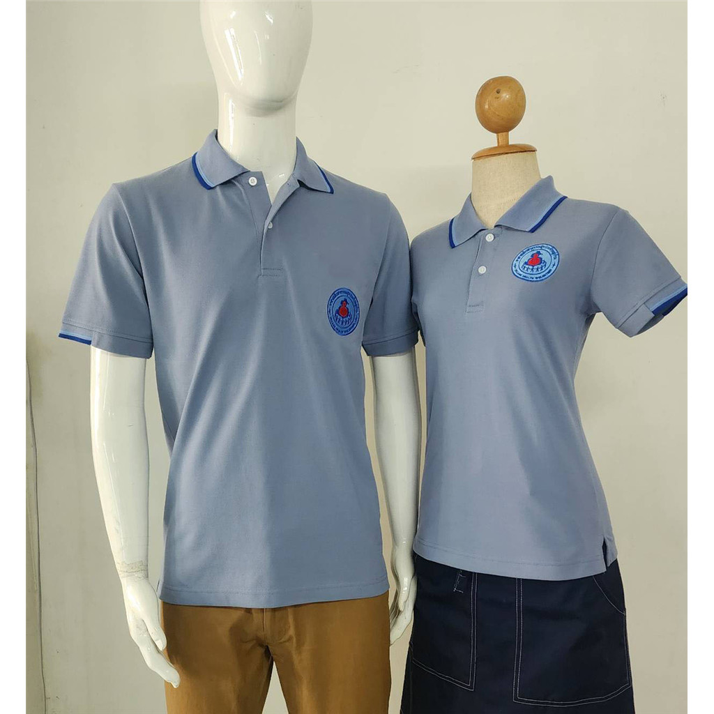 เสิ้อโปโล สีเทาอมฟ้า ตราอาสาสมัครสาธารณสุขประจำหมู่บ้าน(โปโล อสม.สีเทาอมฟ้า)