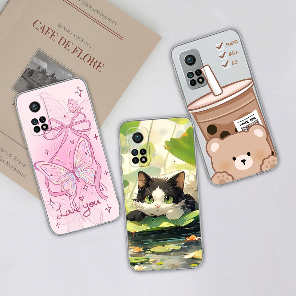 น่ารักสําหรับ Xiaomi Mi 10T 10TPro 11T 11TPro Shell ผีเสื้อซิลิโคนนุ่ม TPU ปกหลังสําหรับ MI10T Pro กรณี Xiaomi11T กระเป๋า 11T Pro ที่อยู่อาศัย Capa กันชน