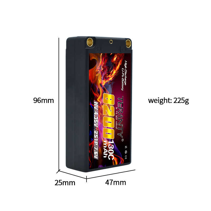 TERANTY Edf 2S 7.6V 8200Mah 130C / 260C พร้อมกระสุน 5.0 มม. ชุดแบตเตอร