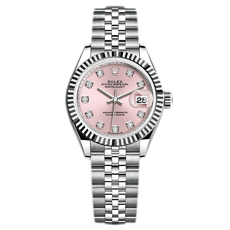 Rolex Rolex นาฬิกาผู้หญิง Rolex Diary Type หน้าปัดสีชมพู Original Diamond 2 เครื่องอัตโนมัติ 99 ใหม