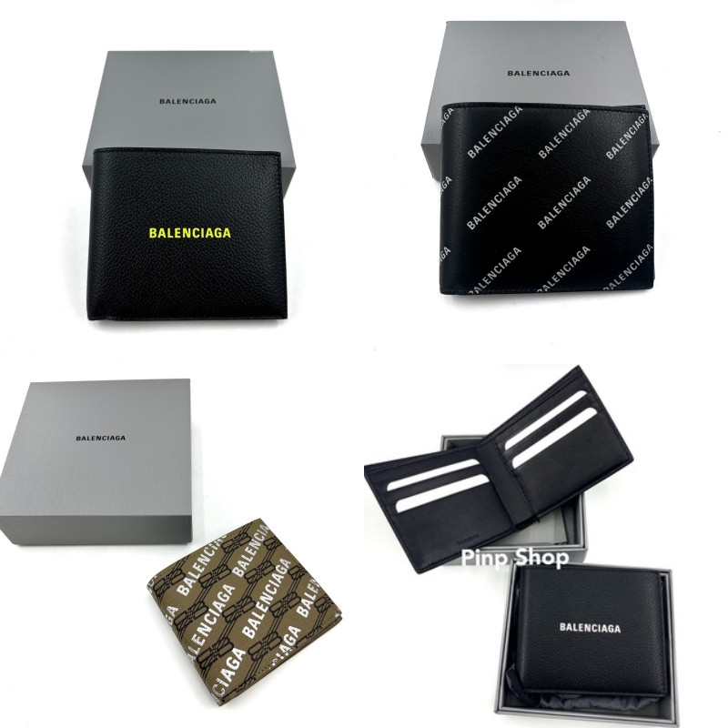 Balenciaga wallet short for men สีดำ กระเป๋าสตางค์ 8 การ์ด ช่องเหรียญ  บาเลนเซียก้า ใบสั้น ผู้ชาย ข