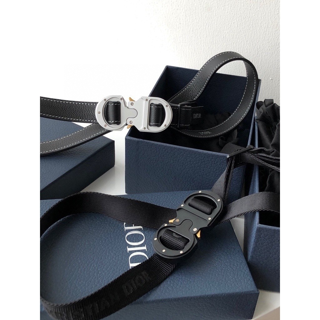 Pre order Dior ดิออร์ Homme เข็มขัดผู้ชายBelt ผ้าใบเข็มขัดปัก หนังวัว unisex size120cm