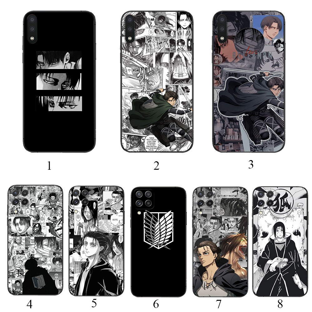 Samsung J4 J5 J6 J8 2018 J6 Plus J2 J7 Prime Core S7 Edge A21S C6 Attack on Titan เคสโทรศัพท์สีดํานุ