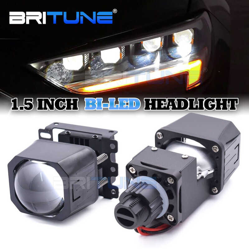 々 Matrix 1.5 Inch Bi-Led Mini Projector Lamp Car LED Headlight Motorcycle H4 H7 H1 9005 9006 Hi