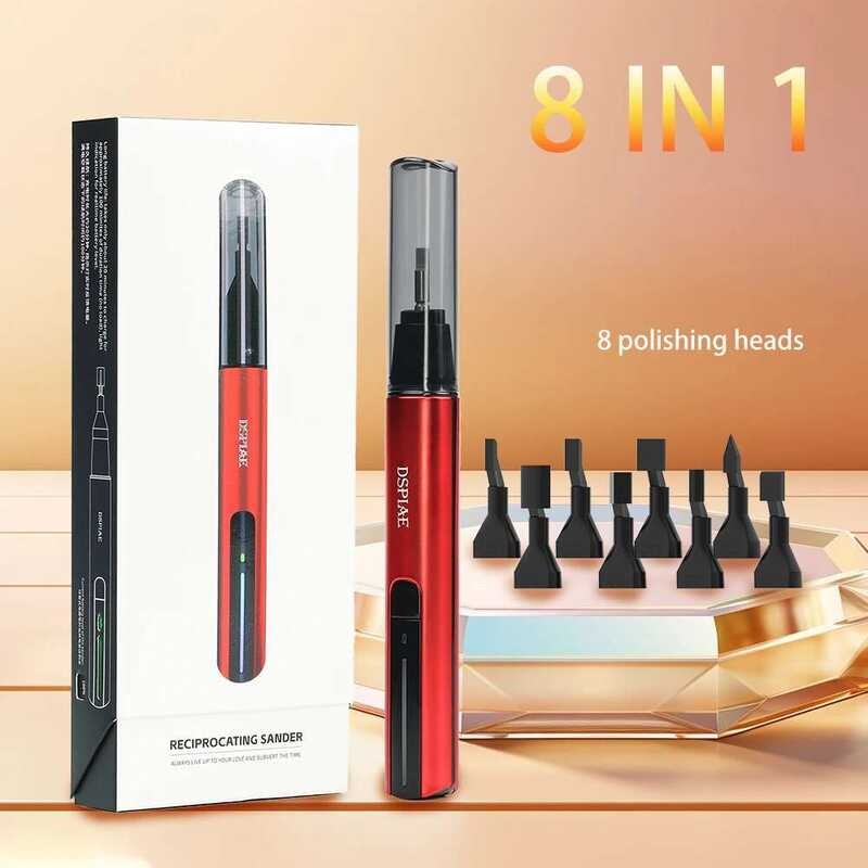 DSPIAE ปากกาขัดไฟฟ้า DIY ES-A แบบลูกสูบ หัวกระดาษทรายพลาสติกสำหรับเครื่องมืองานฝีมือแบบทหาร