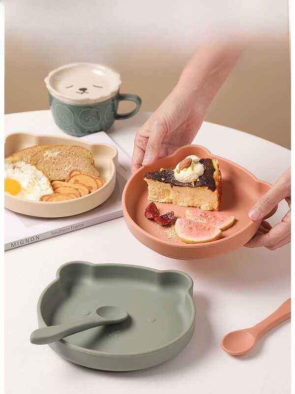 Tlife ชามสำหรับเด็ก Proud Silicone Food Grade Anti-Fall Baby Special Utensils ชามสำหรับเสริม ชามสำห