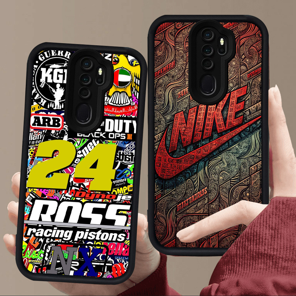 E72 โลโก้สําหรับซิลิโคนสีดํา OPPO Reno 2F A5 A37 2Z A83 F11 A9 2020 A39 Pro