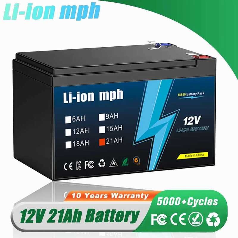 แบตเตอรี่ลิเธียม LiFePO4 ใหม่ 2025 12V 21AH 18AH 18650 15ah,100ah,12ah แบตเตอรี่ 12v ลิเธียมเหล็กฟอส
