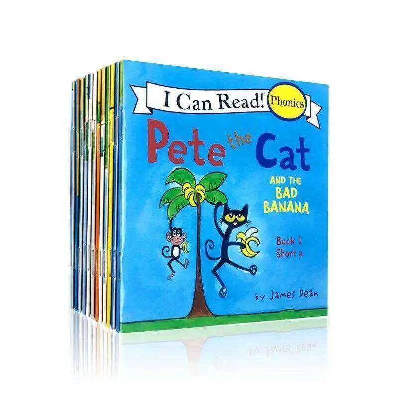 12Books I Can Read Series: Pete the Cats 12Fun-Filled Pocket Book สําหรับการเรียนรู้ Natural Phonics