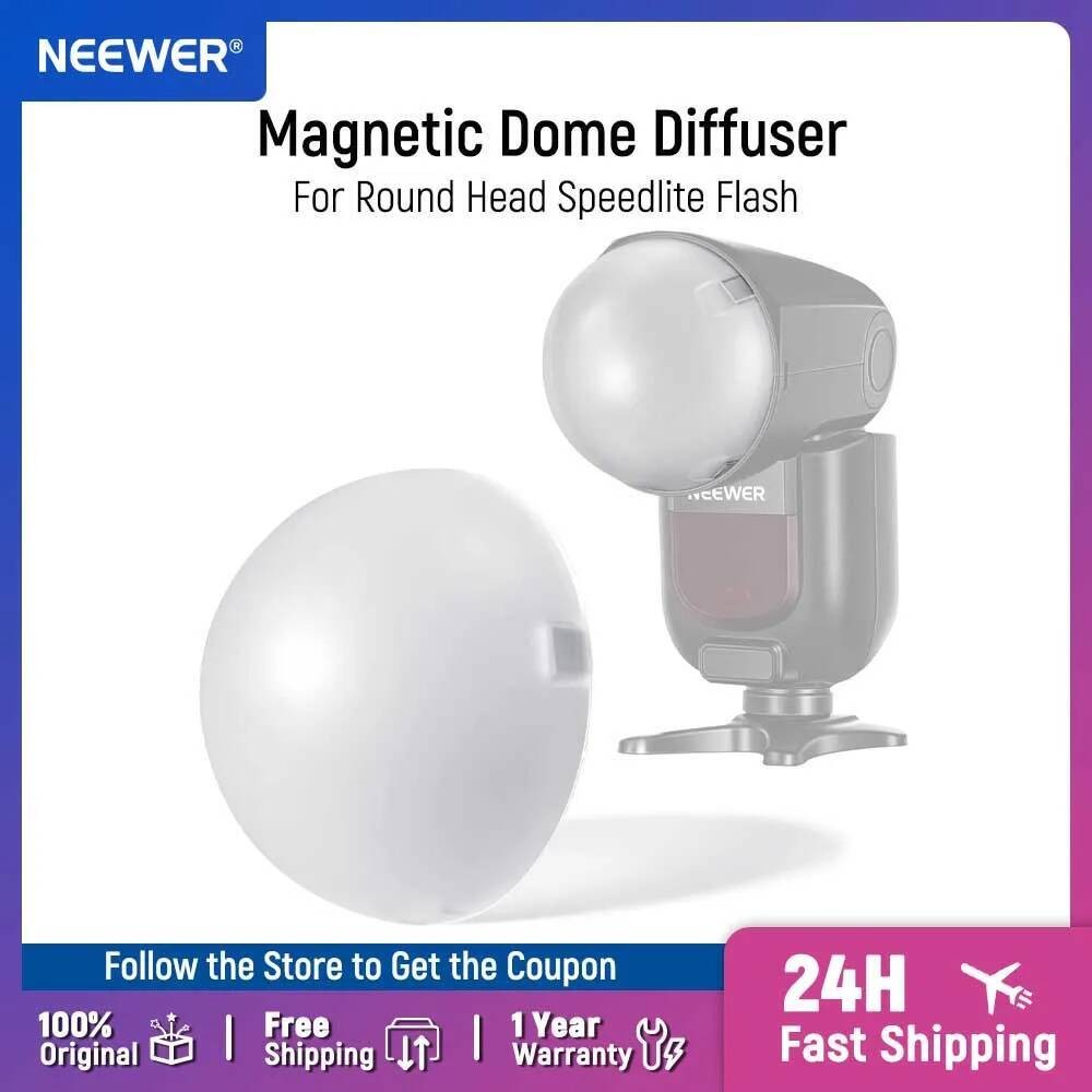 NEWER Magnetic Dome Diffuser สําหรับหัวกลม Speedlite แฟลชแม่เหล็กติดแฟลช Dome Light Modifier สําหรับ