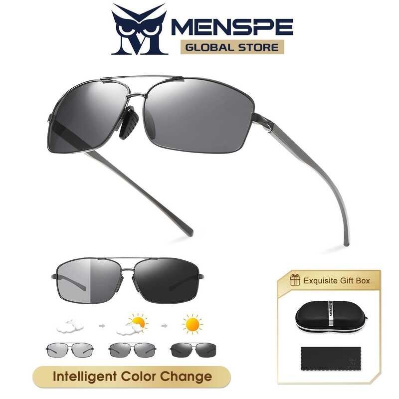 Photochromic MENSPE Men Sports Fashion Polarized Auto Color Changing Sunglasses Driving Dual-Use HD 