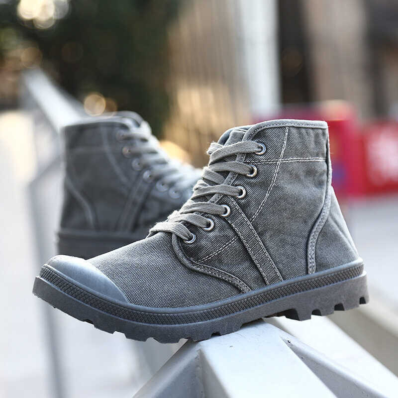 ❤ 2021 Autumn Early Winter Men Canvas High Top Casual Shoes Fashion Men's Boots Male Brand Ank