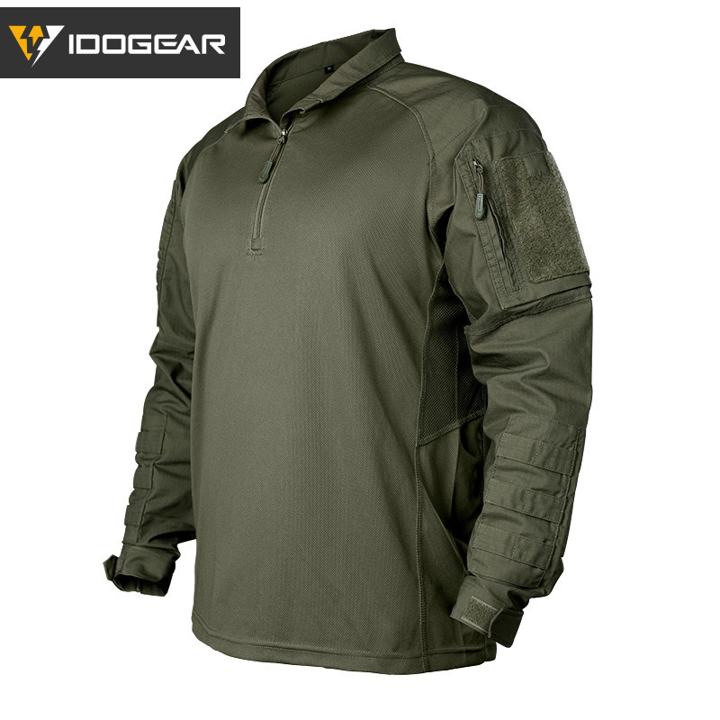 Idogear Tactic UFS เสื้อ BDU โปโลเสื้อผ้าข้อศอก Pads Slight ความยืดหยุ่น Breathable Outdoors การฝึกอบรมเสื้อ 3116