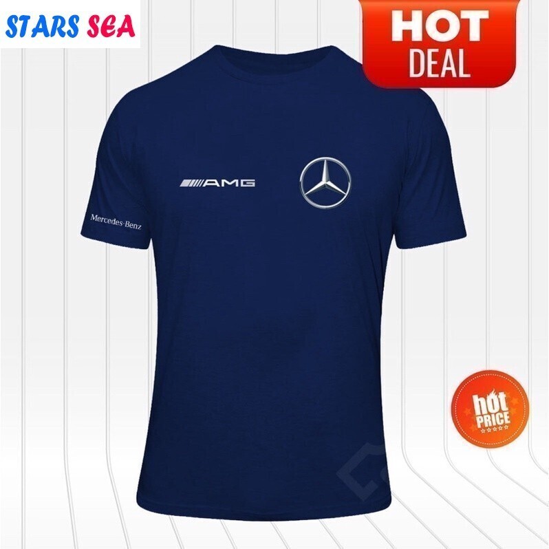 เสื้อยืดไมโครไฟเบอร์ Unisex ใหม่ Amg Mercedes Benz Quick Dry Cool Fit แขนสั้น