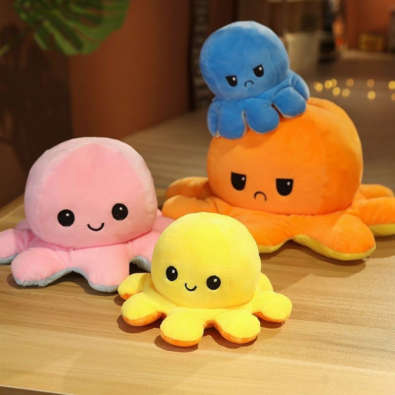 🔥ของแท้🔥 Douyin Internet Celebrity Double-sided Octopus Mini Doll Octopus Plush Toy Reversible Fa