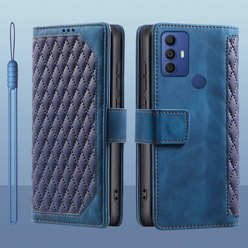 สําหรับ TCL 305 306 6102D 6102H Flip หนังผู้ถือหนังสือกระเป๋าสตางค์ขาตั้งป้องกันเต็มรูปแบบสําหรับ TC