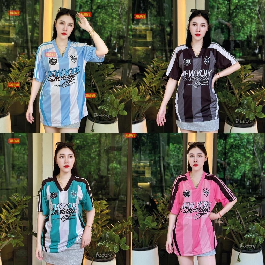 NSB-16-6 V คอกีฬาและ Street พิมพ์ลําลองหลวมผู้ชายผู้หญิงเสื้อยืด 2025 ฤดูร้อนใหม่