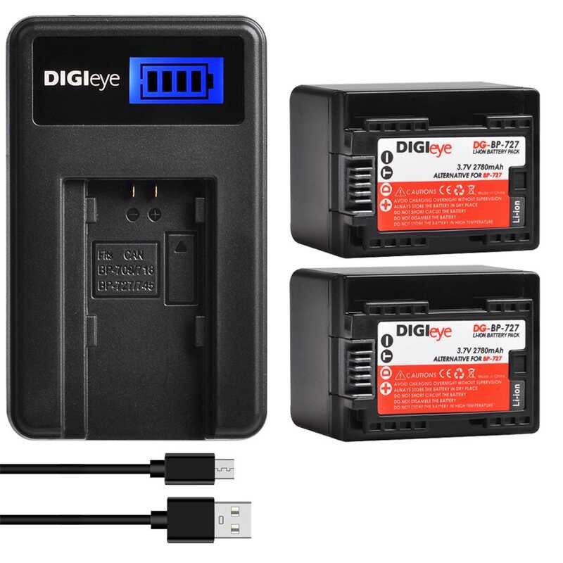 BP-727 a BP727 แบตเตอรี่ + จอแอลซีดีชาร์จ USB สำหรับ Canon Vixia R70