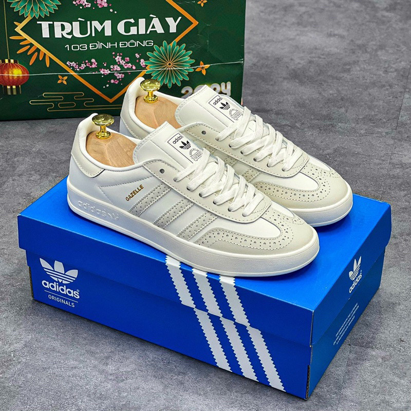 [ฝาครอบรองเท้า] Gazelle IndoorCream White Shoes เต็มกล่อง F8EY