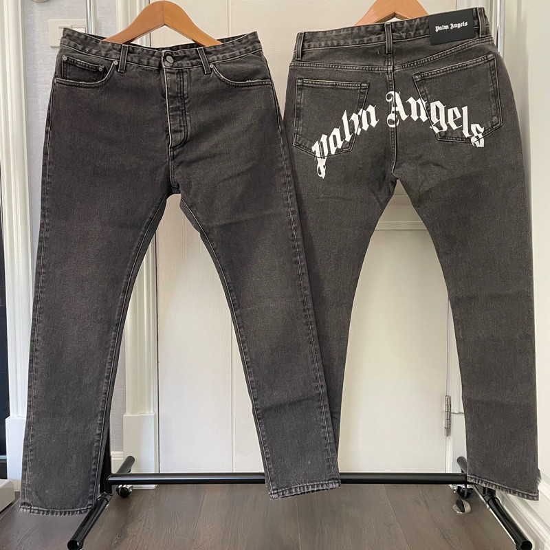 ♞,♘,♙palm Angels Denim Collection Palm Angels Logo Denim Jacket Palm Angels CurveLogo Jeans WER