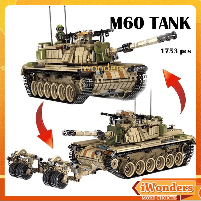 บล็อกตัวต่อรถถัง M60 Tank M1A2 Panzer VIII Maus T28 II DF-17 Leopard 2 Type99 632004 ของเล่นเด็ก ขอ