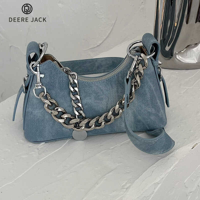 Jack Deere Women's Shoulder Bag Crossbody Bag Fashion Retro Chain Denim Women's Bag