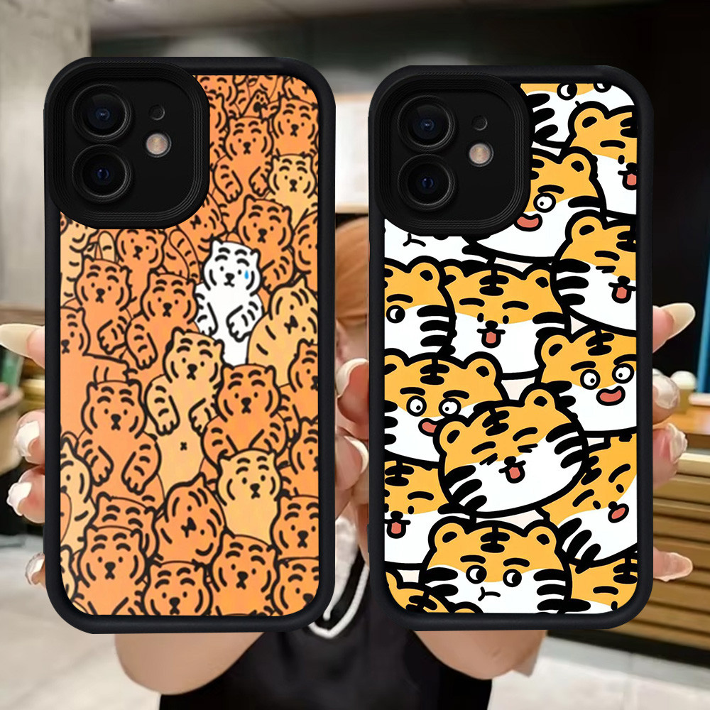 Q57 Tiger soft Casing สําหรับ iPhone XS X 12 XR 11 Mini 15 Pro Max