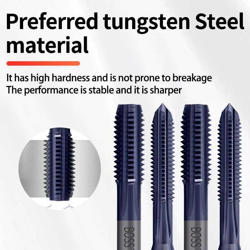 JIS ต๊าปเกลียวคาร์ไบด์ทังสเตนเหล็กมาตรฐาน แบบตรง UNC UNF 4-40 6-32 สำหรับ HRC 55° - 62° 55° - 62°