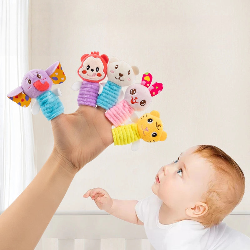Beijiali Baby Hand Told Toy Early Early Early Cartoon Animal Plush Doll Doll Finger Finger Doll