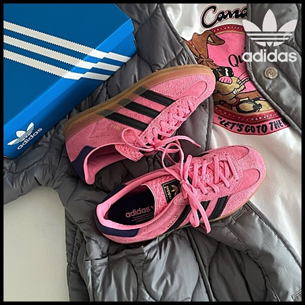 ♞(W) Adidas Gazelle Indoor Blue Fusion Cloud White/ Bold Orange Cloud White HQ8716/HQ8717/HQ8718/ I